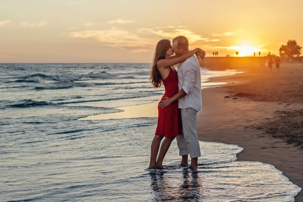 Romantic couple on the beach