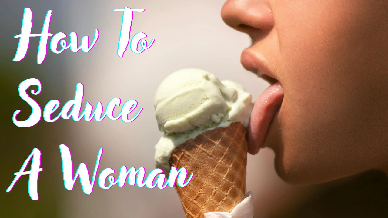 Woman licking an ice cream cone